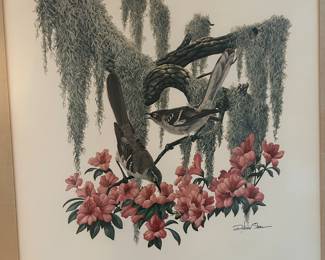 Mockingbird Pencil Signed Richard Sloan Print, nicely framed under glass $100. 