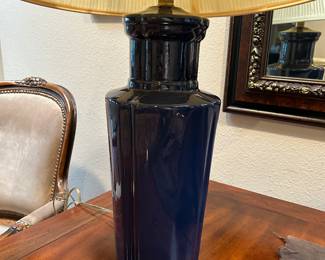 Dark Blue Ceramic Lamp $48. (sold)