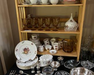 Fostoria Jamestown Amber glasswareSOLD, Vtg. Thomas Rosenthal coffee Service,  Rosenthal Bjorn Winblad SOLD , Vtg England "Delecta: Repro of early Royal Worcester Service for 8 china plus cream & sugar coasters $165.Minton,Minton Tiffany 