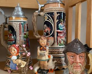 Vtg. Beer steins, Hummels SOLD, Royal Doulton Toby SOLD