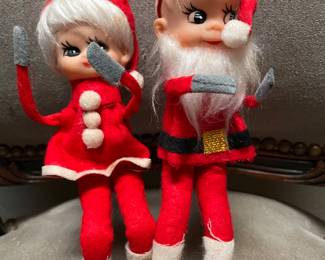 Pair Vintage Pixie Elves  "knee-huggers" Christmas frugger $24.