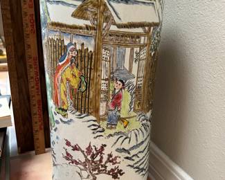 Vintage Chinese Porcelain Umbrella stand 19" tall $175.