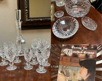 Waterford "Kenmare" "BOURBON" crystal decanter and stopper WATERFORD "BOYNE" PORT WINE, etc.  SOLD