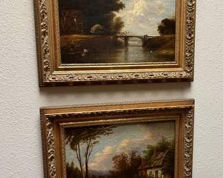 Pair of 19th century English School oil paintings on board each measures approx 11 x 15" 