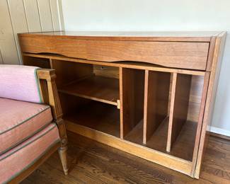 Teak Record Console, Made in Denmark, expandable , has an extension $140.