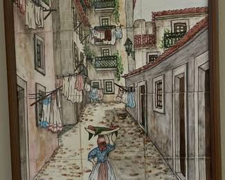 Portugal hand painted tile mosaic