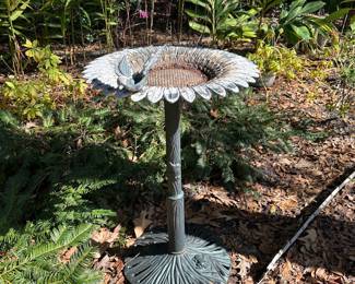 Metal bird bath