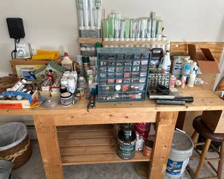 Irving - Tradesman Work Bench
Paints ,thinner,nuts and bolts
