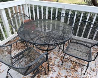 Wrought Iron Patio Table & 4 Chairs