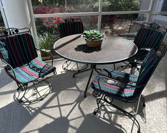 Wrought Iron Table and 4 Chairs