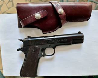 1931 Colt Ace .22 Long Rifle Pistol
S/N 3748
First year this model was produced 
Brauer Bros. Leather Holster -made St. Louis
WILL PRESELL