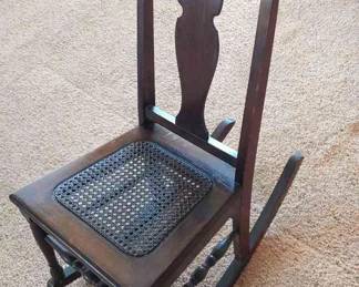 Antique Wicker Bottom Rocker