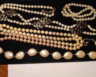 Four Faux Pearl Necklaces