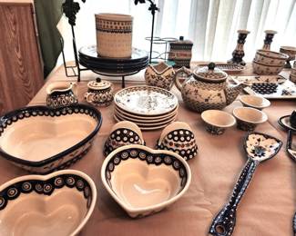 Large Collection of Polish Pottery