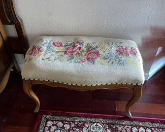 Charming embroidered bench