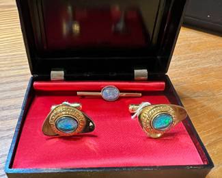 Opal Cufflinks and Tie-tack 