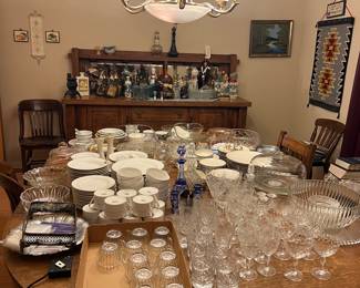 China sets, punch bowls, stemware