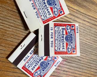 Budweiser advertising  matchbooks