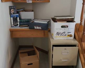 Cabinet and Desk Contents Assorted Books