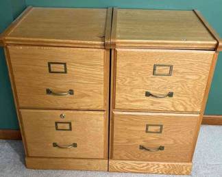 2 Wood File Cabinets