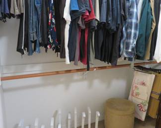Men's clothing, shoes, boot racks