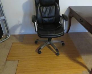 Office chair, bamboo floor mat