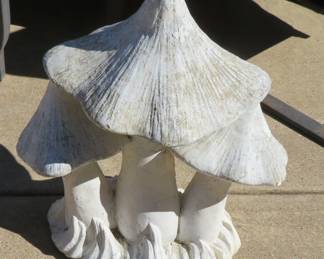 Vintage concrete garden mushroom sculpture