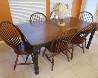 Farmhouse style dining table and chairs