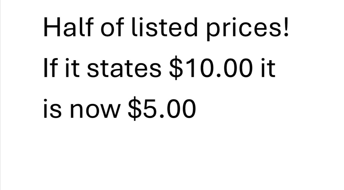 Half Off Listed Prices! Going on Now! Merrillville... starts on 2/15/2024