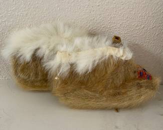 Pair of Children's Fur Moccasins 