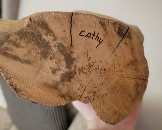 Carved Wood Woman Sculpture by Cathy