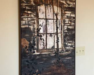Oil Painting of Lamppost & Window by Tronsdale