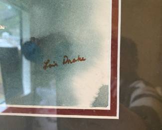 Framed & Matted Watercolor Painting "Fall Leaves" by L. Drake