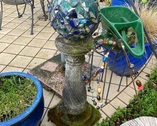 Concrete Column, Mosaic Gazing Ball