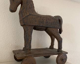 Cast Iron Trojan Horse Pull Toy/Decor