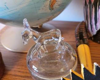 Jeanette Clear Glass Donkey Covered Trinket Dish