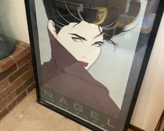 Framed Poster - 1985 Patrick Nagel "The Book" 