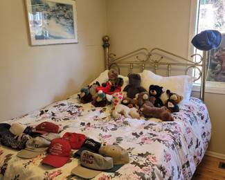 Full Size Bed with Brass Headboard