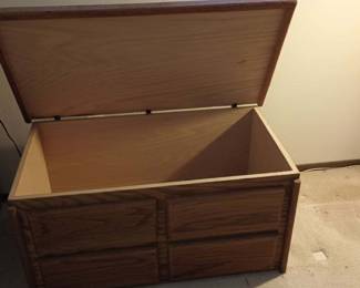 Faux Drawer Oak Blanket Chest