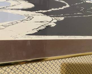 Framed and Matted Pen Drawing "Cape Flattery Shore"