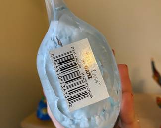 Bela Casas Green, White & Clear Blown Glass Fish Figurine