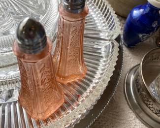 Pink Depression Glass Salt & Pepper Shakers 