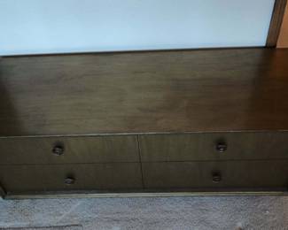 Dark Stained Faux Drawer Cedar Blanket Chest