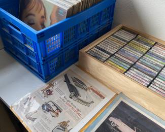 Assortment of Vinyl Records, 45 RPMs, Cassette Tapes