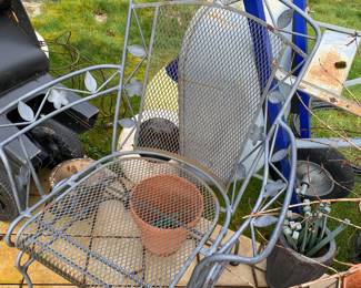 Black Metal Patio Table with 4 Chairs