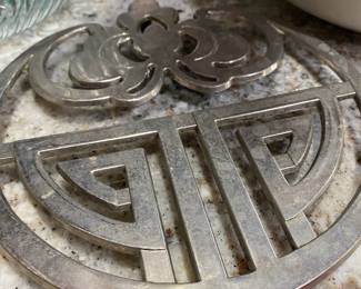 Lotus Silver Plated Trivet