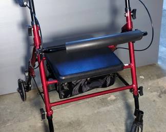 Fully Adjustable Rolling Walker With Seat And Hand Brakes