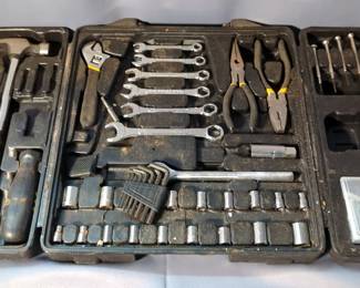 Hand Tool Kit Includes, Hammer, Screwdrivers, Wrenches And More, In Folding Hard Sided Case