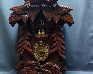 Vintage Wood Alpine Quartz Battery Powered Cuckoo Clock, 42"