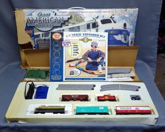 Great American Railway Proto 1000 Series, HO Electric Train Set, 54" X 36" Nickle Silver Power-loc, In Original Box, And E-Z Track Expander Set